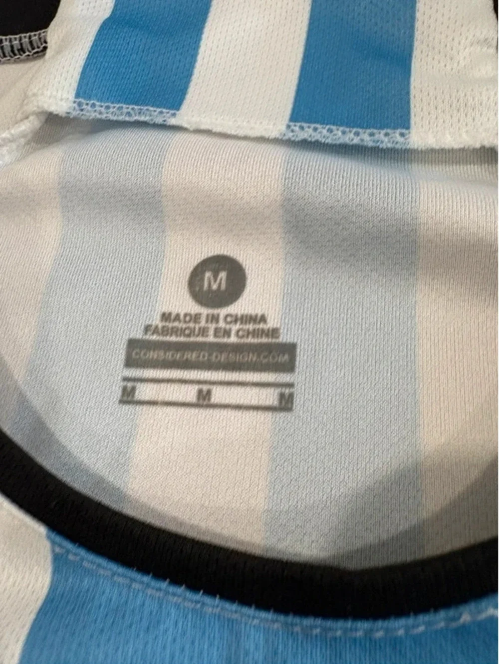 Argentina Messi #10 Soccer Jersey Short Sleeve Sky Blue White Striped - Picture 5 of 5